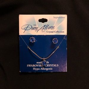 September Swarovski Sapphire Birth Stone Jewelry Set